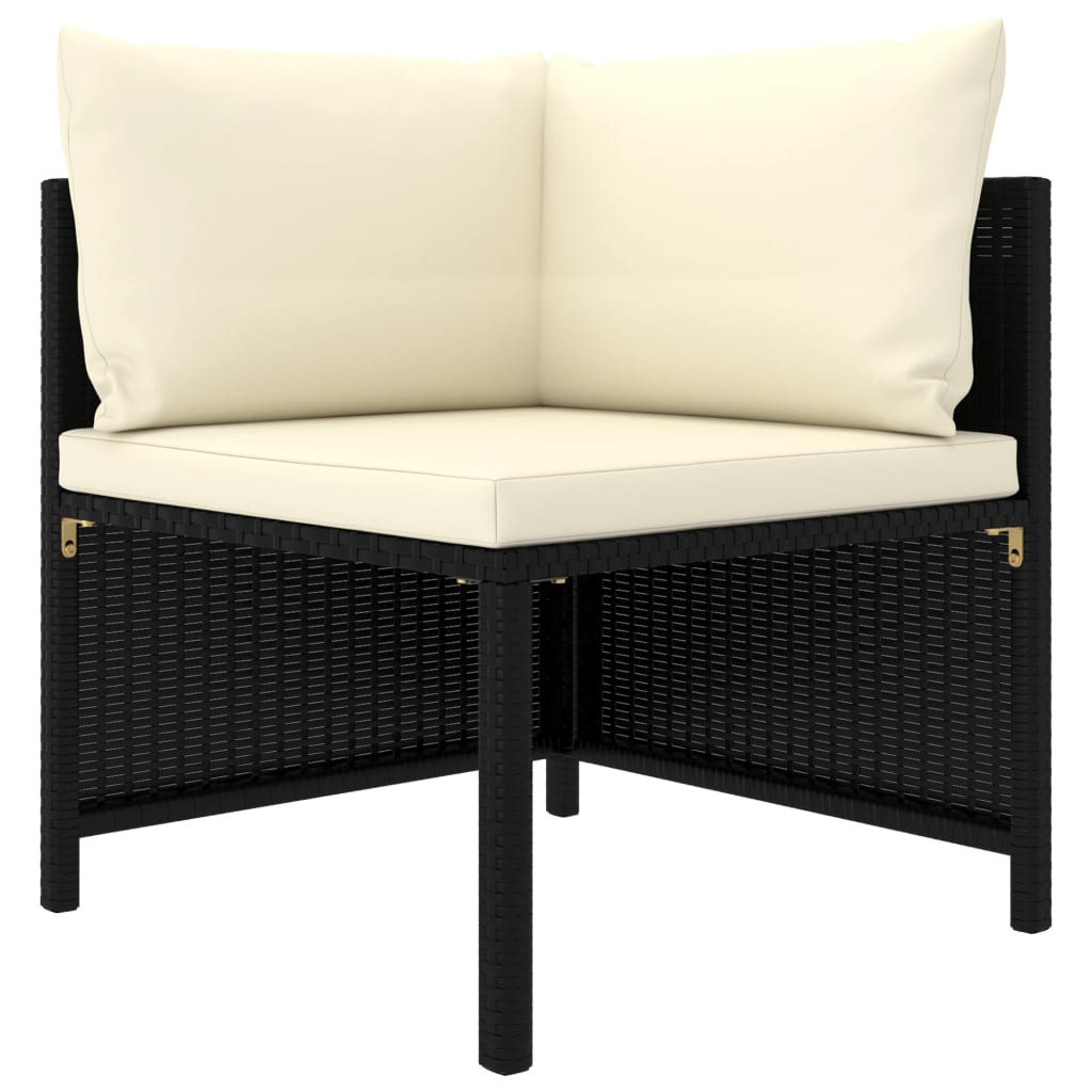 Maison Exclusive - Set Divani da Giardino 3 pz con Cuscini in Polyrattan Nero - 2