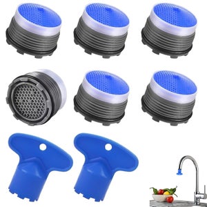 Set 3 Aeratori Per Rubinetto Filettatura 18 Mm - In Ottone, Con Guarnizione, Per Cucina E Bagno, Risparmio Idrico