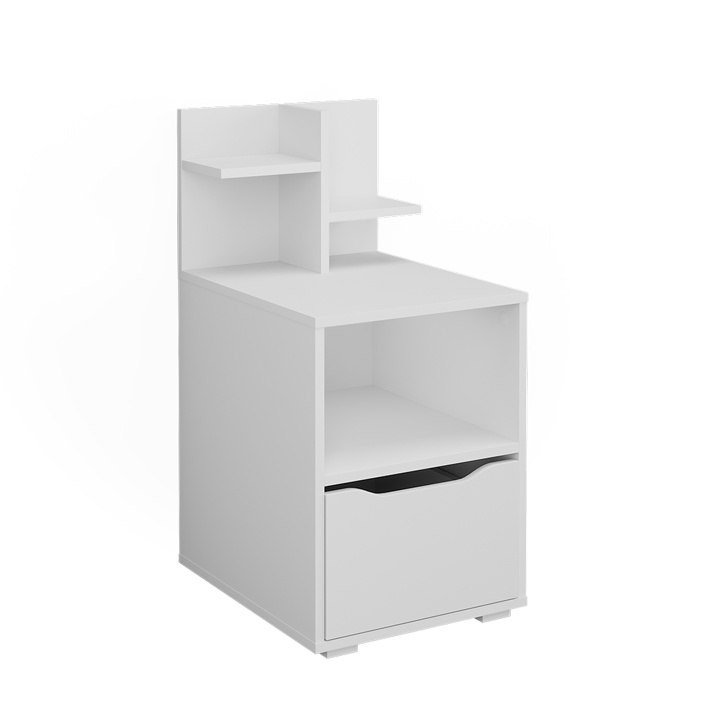 Vicco Stolik nocny Ruben, Biały, 40 x 82.2 cm z szufladą