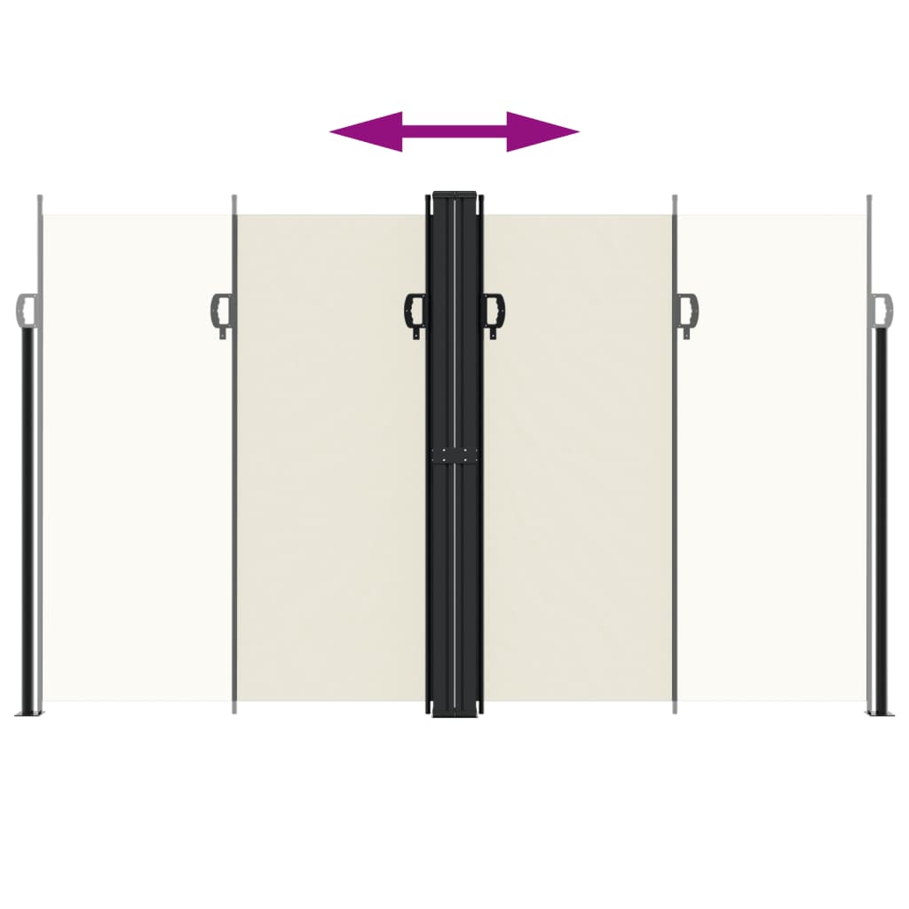 Toldo lateral | Toldo exterior | Toldo parasol retráctil crema 200x600 cm CFW404455 - 5