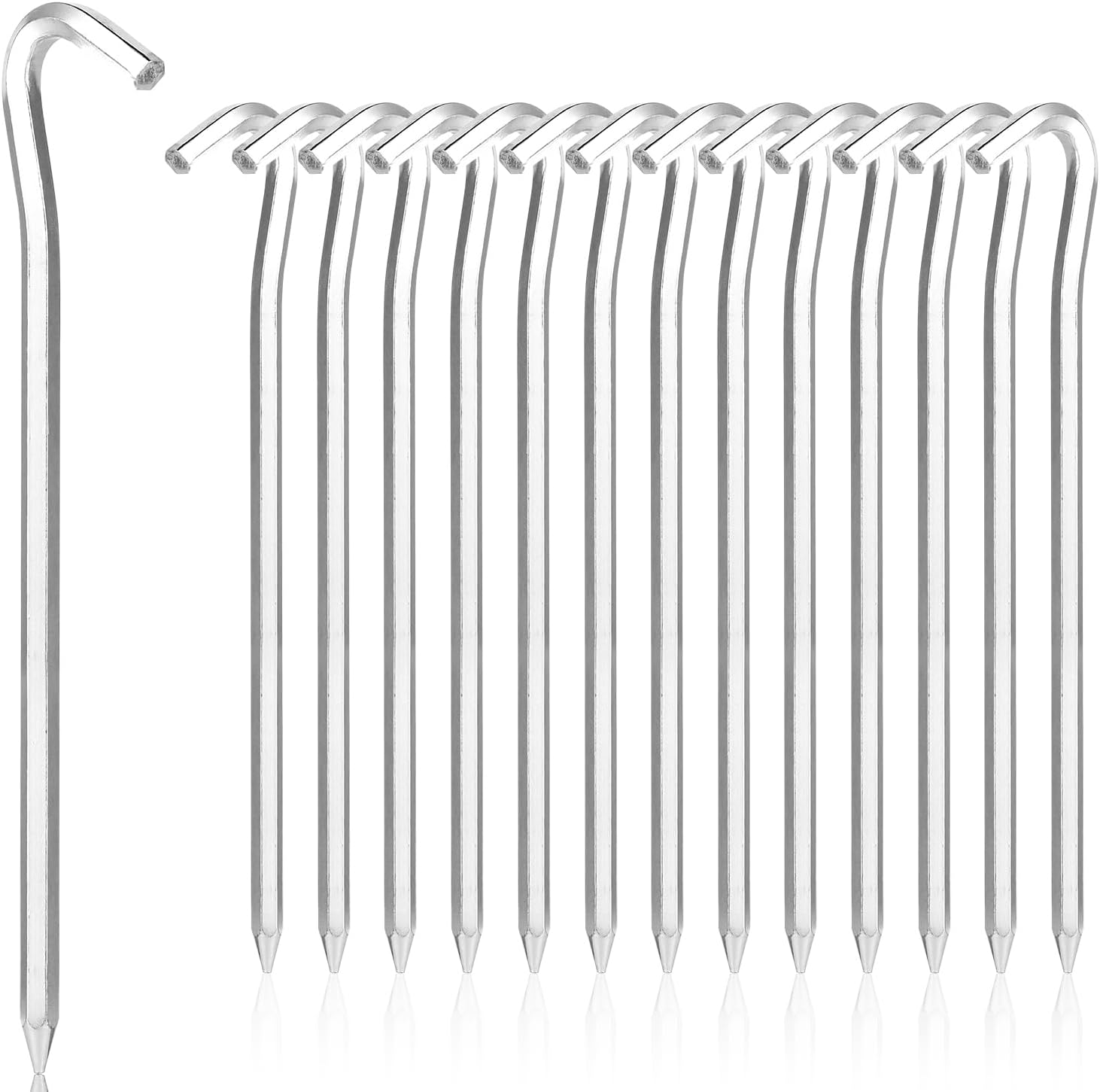 16pcs Sardines de Fixation de Tente de 18 cm, Sardines Camping alu Accessoires Tente Piquet de Tente pour sols durs - Idéal pour Le Jardin, Le Camping, la pêche et Les tentes 16pcs Sardines de Fixation de Tente de 18 cm, Sardines Camping alu Accessoires Tente Piquet de Tente pour sols durs - Idéal pour Le Jardin, Le Camping, la pêche et Les tentes