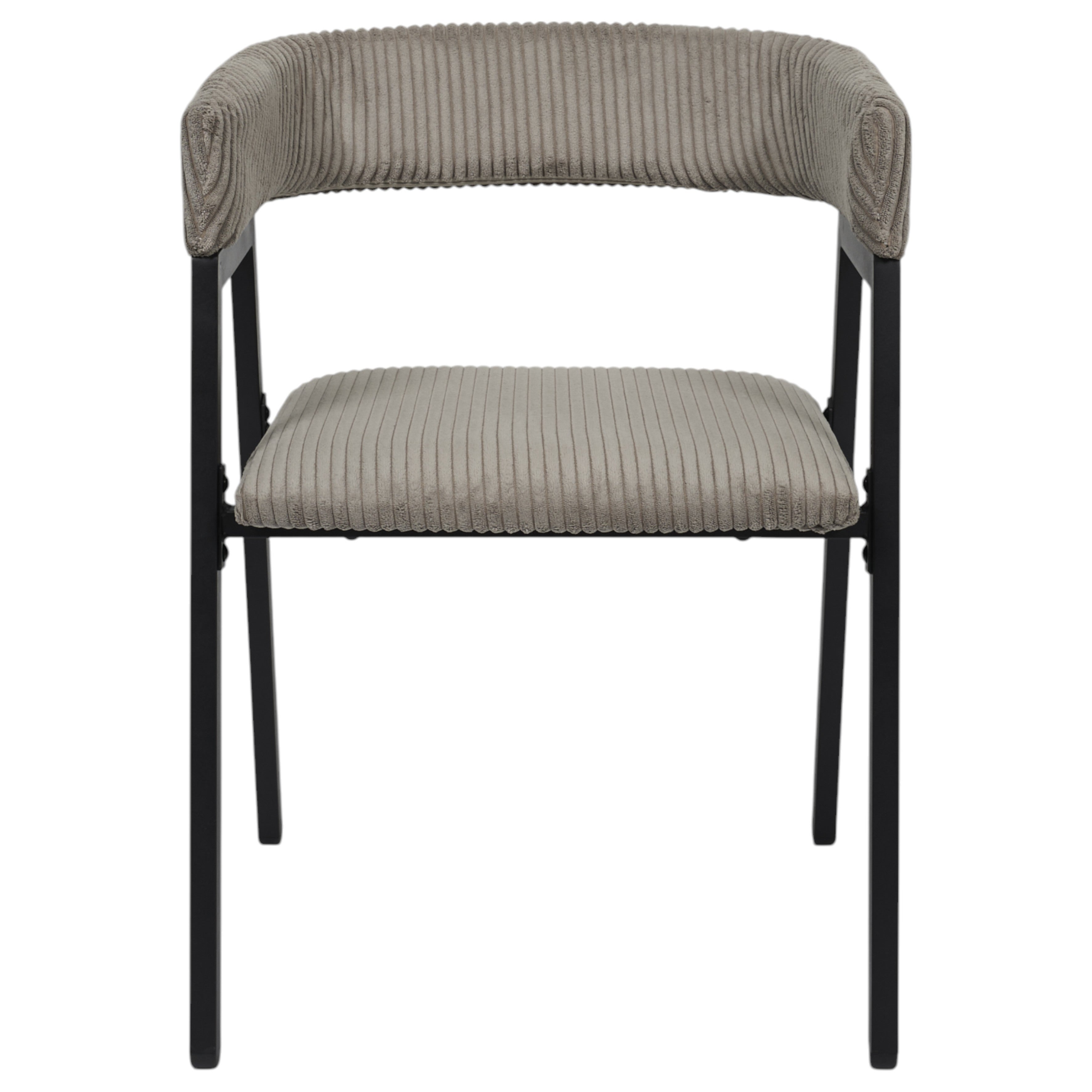 Lot De 2 Chaises - Home Deco Factory - Scott - Design - Côtelé - Taupe - 2