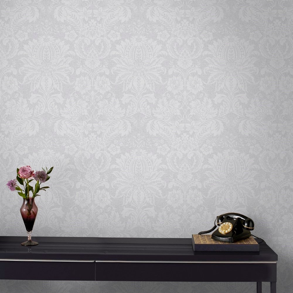 Carta da parati Damasco Veneziano 1005 x 52 cm Grigio,ecrù - 3