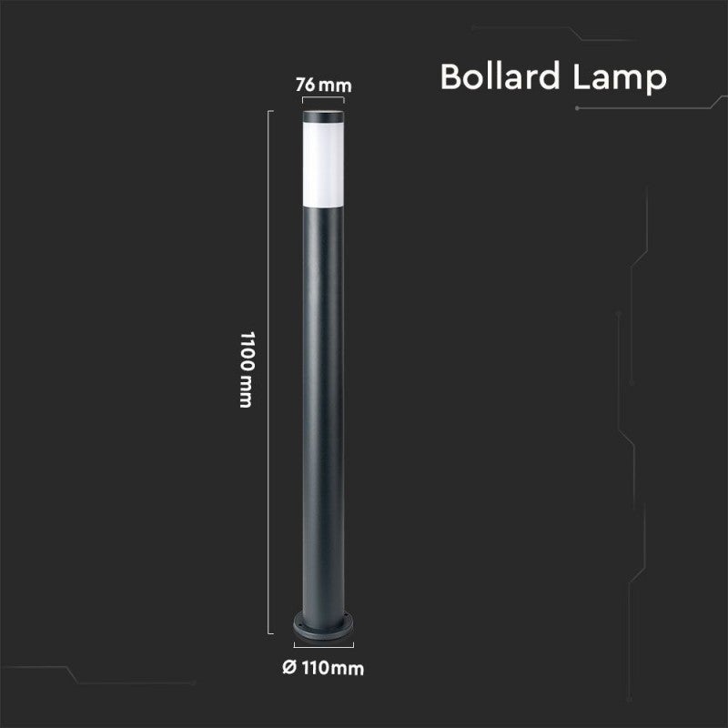 Piantana LED da Giardino 110cm con Portalampada E27 (max 60W) in Acciaio Inossidabile Grigio IP44 - 5