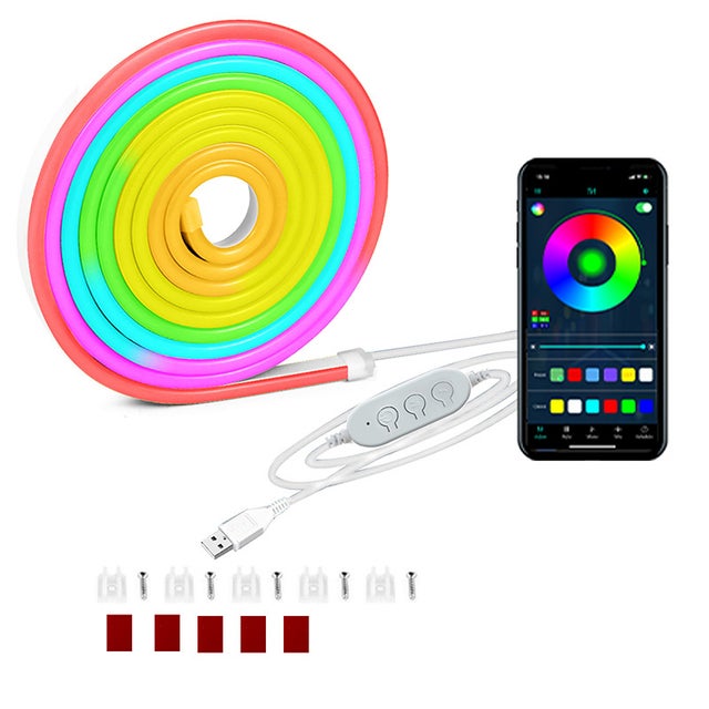 5M Pasek świetlny LED neonowy ambient 60/M 3535RGBIC elastyczny silikon 5V