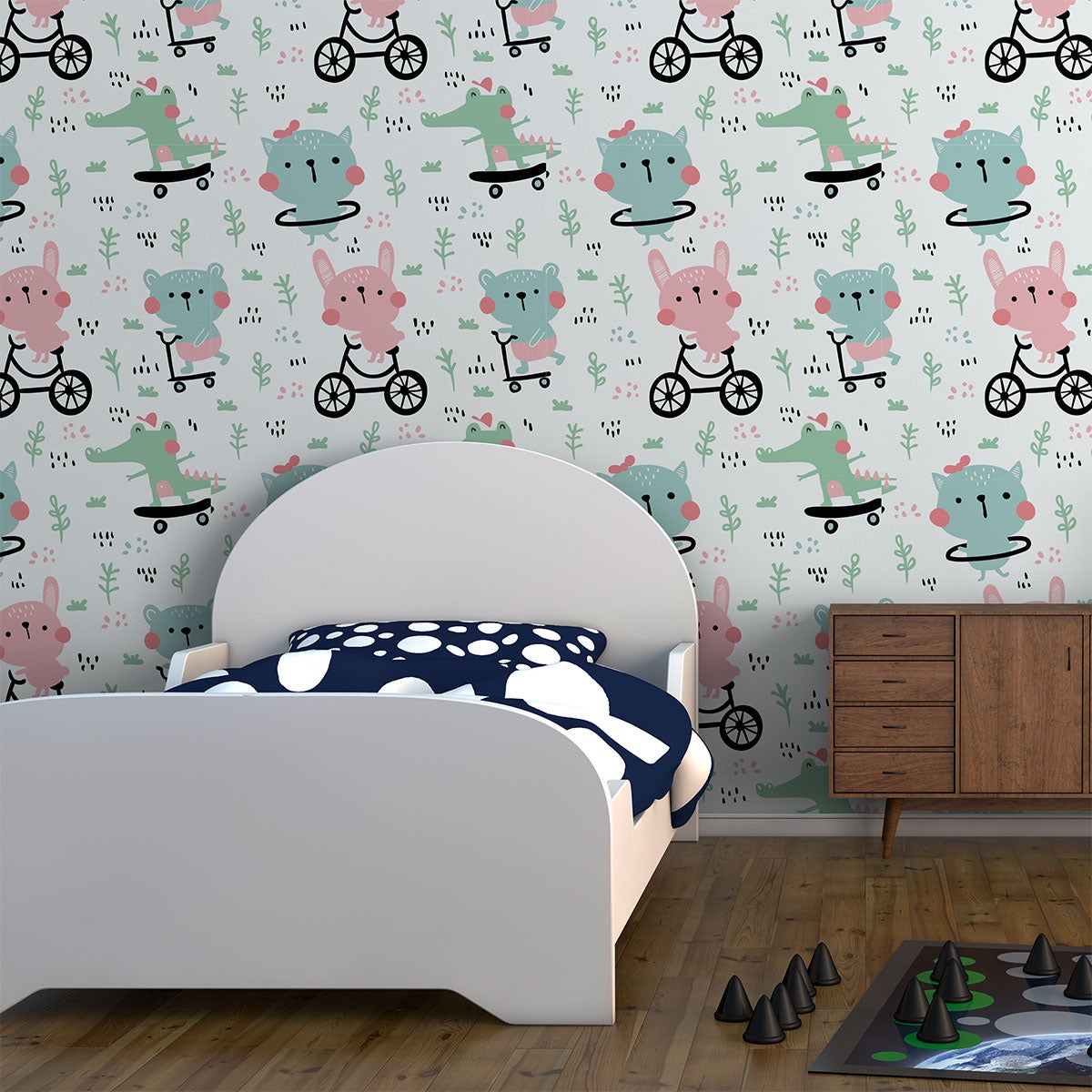 Adesivo carta da parati dei bambini animali della foresta acrobati - Sticker adesivo - adesivi murali - 50x50cm - 4