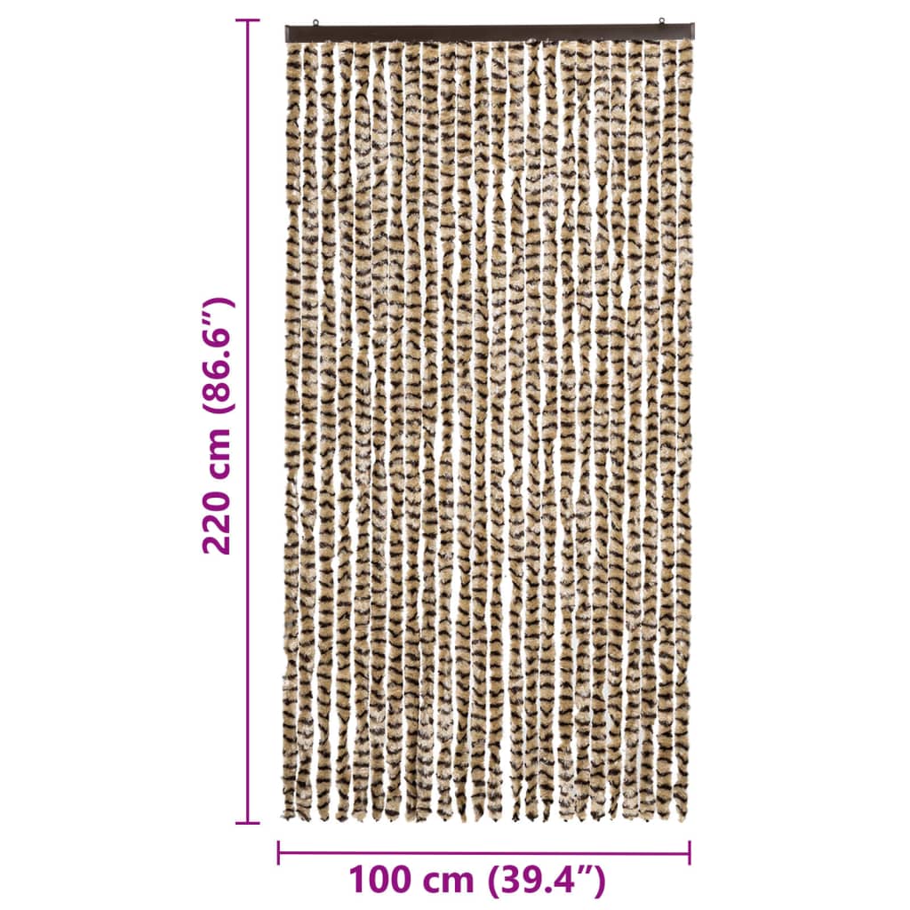Moustiquaire | Rideau anti-moustique Beige et marron 100x220 cm Chenille CFW36527 - 7