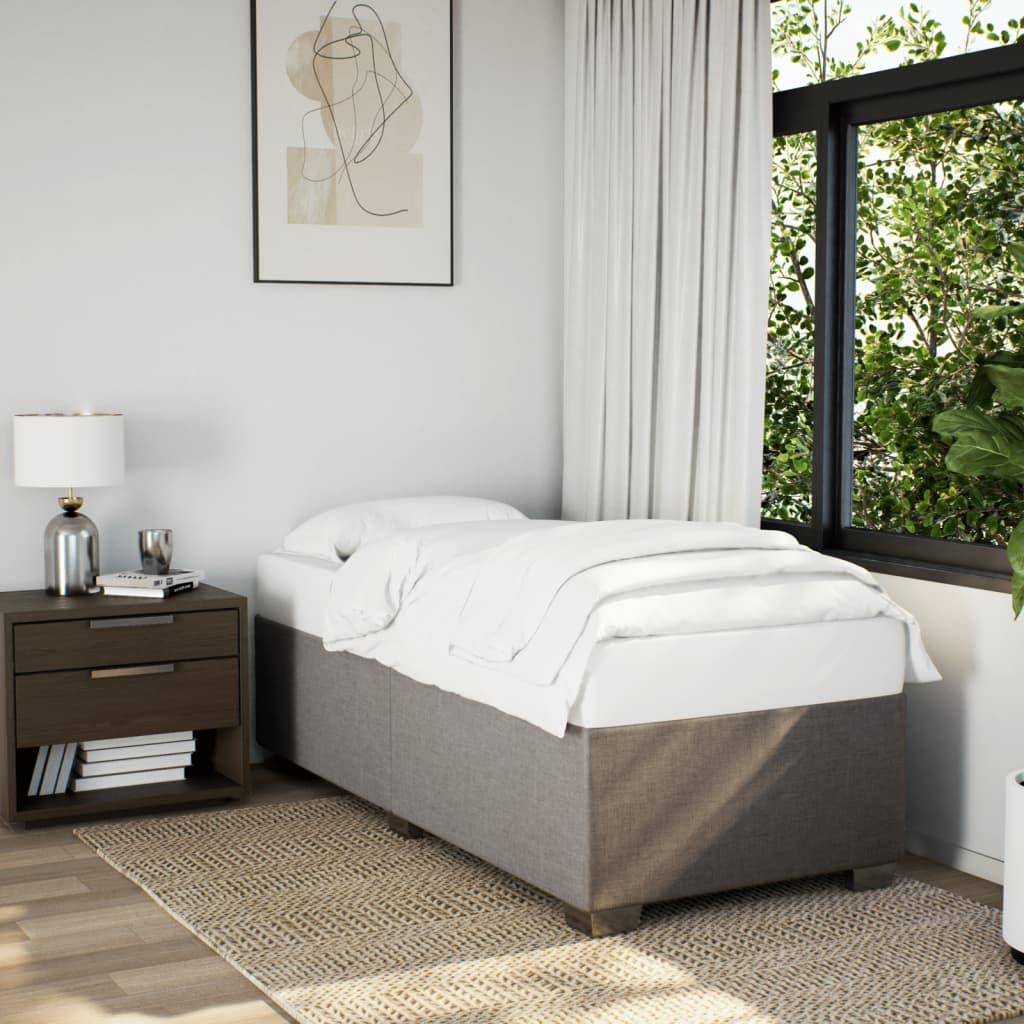 Rama łóżka bez materaca Taupe 90x190 cm Tkanina vidaXL