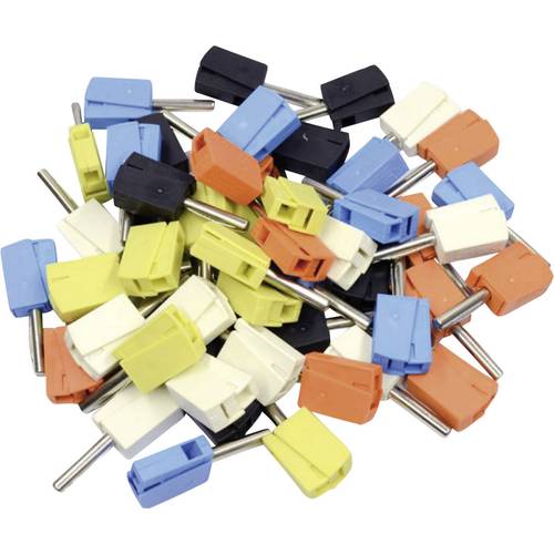 Lot de fiches bananes mâles Ø de la broche: 4 mm WAGO 215-111 noir, jaune, bleu, blanc, orange 50 pc(s)