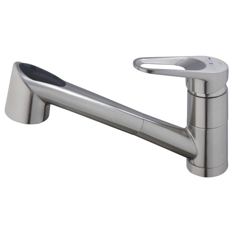 Bateria kuchenna z wyciąganą wylewką, stal matowa ESSEBAGNO Embla