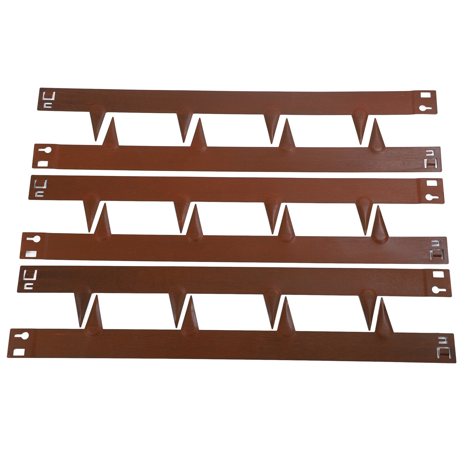 6 pezzi di ringhiera da giardino in metallo flessibile e planabile in acciaio, 100 x 13 cm - 2