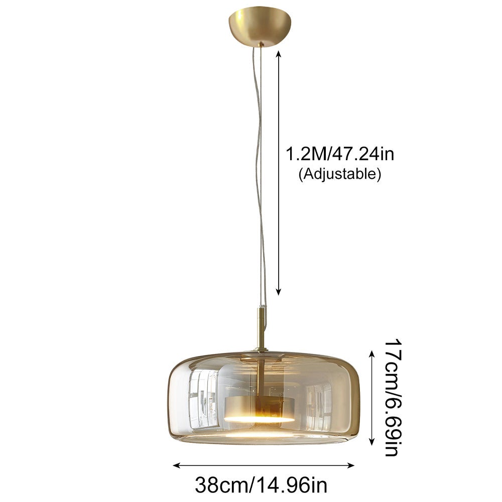 Lustre ARTURESTHOME, E27 Éclairage de Plafond en verre, Or , Retro Lampe de Plafond pour Salon Cuisine Chambre, D38CM x H17cm - 2
