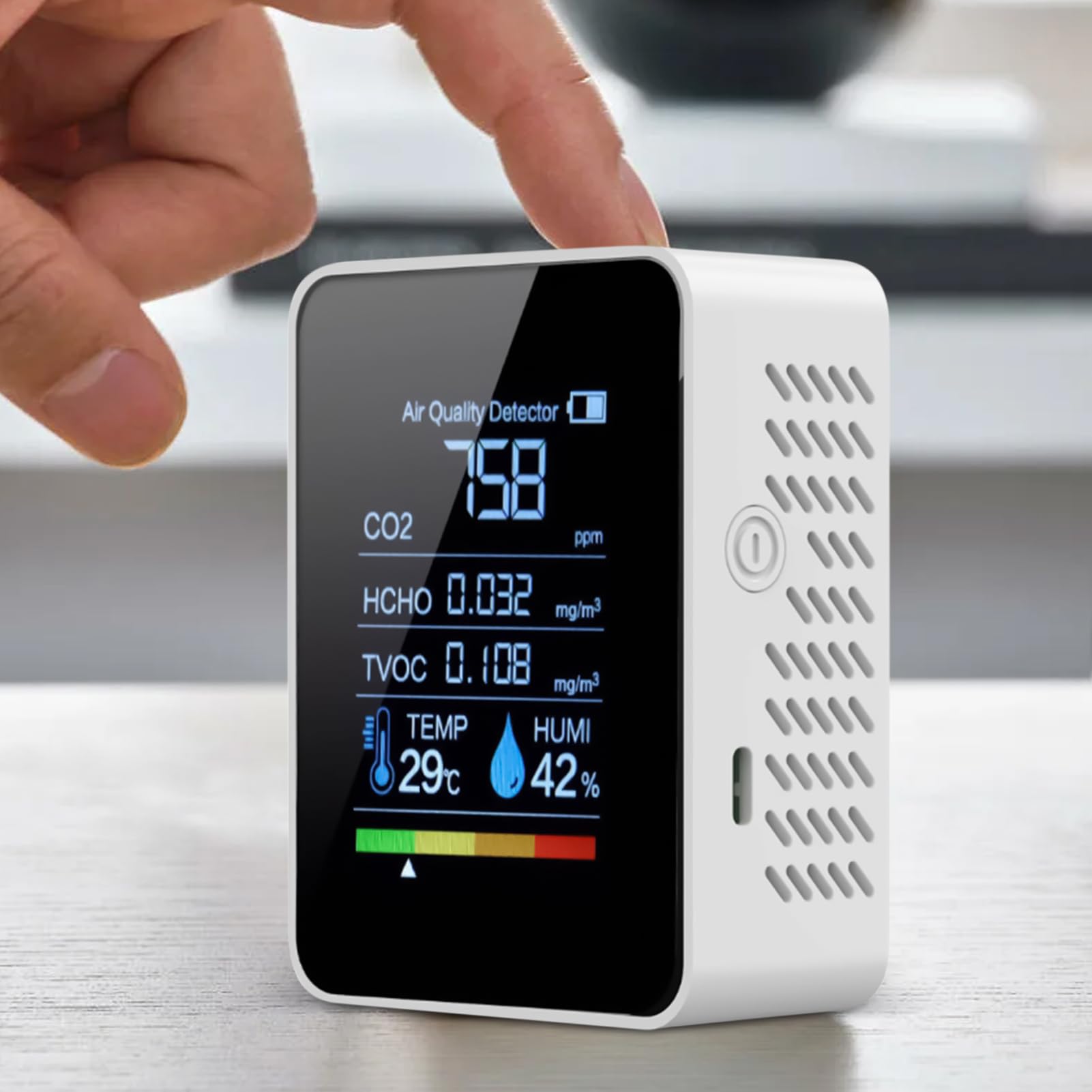 Testeur d'air détecteur de monoxyde de carbone pour la maison, mesures CO2 HCHO TVOC, température, humidité, moniteur de sécurité pour tentes - 9