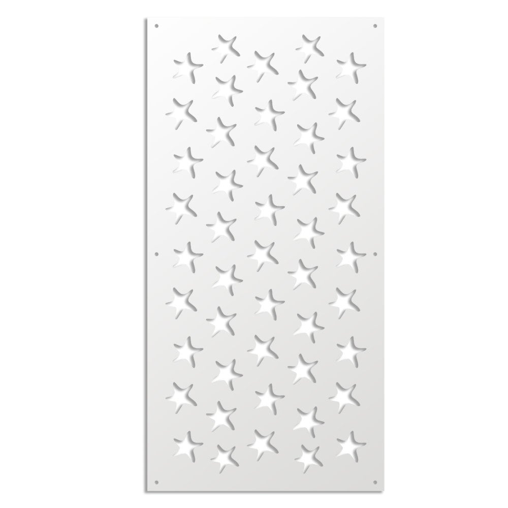 STARFISH - Panel perforowany z PVC - Parasol przeciwsłoneczny - Rozmiar 98x198 cm - Grubość 1 cm - Kolor BIAŁY