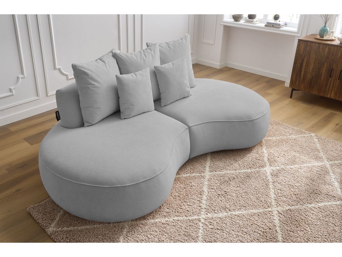 BOBOCHIC Canapé droit fixe 3 places SAINT-GERMAIN tissu texturé Gris clair - 5