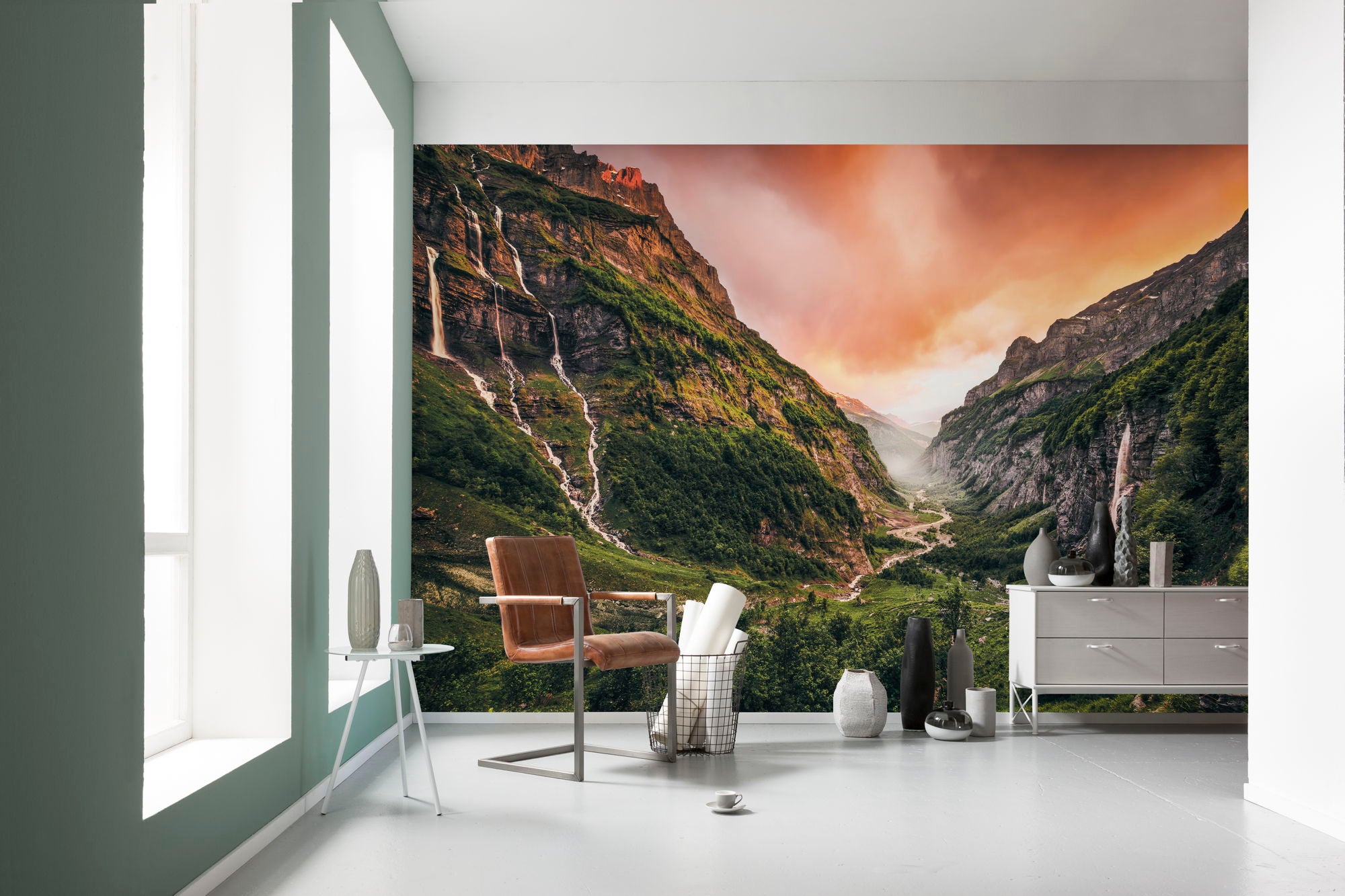 Fototapeta krajobraz zielonymIterakoty różowej - 400 x 250 cm - SANDERS &amp; SANDERS