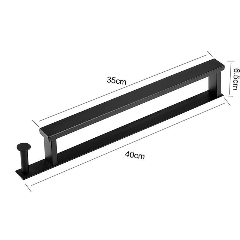 Porte Serviettes Noir Auto-Adhésif Salle de Bain Accroche Serviette en Acier Inoxydable Mural sans Perçage avec Crochet - 2