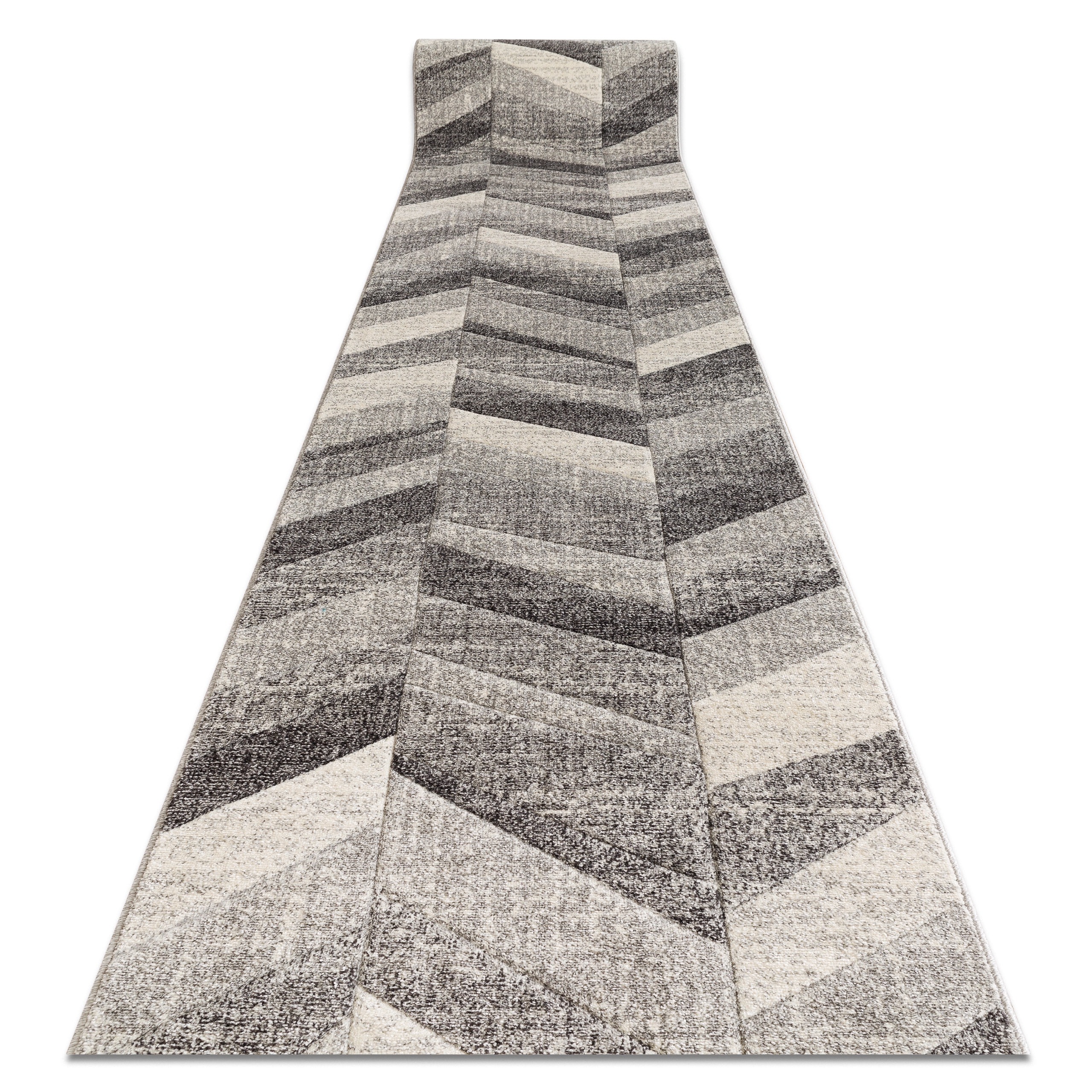 Alfombra de pasillo feel 5673/16811 diseño espiga gris/antracita/crem 80 cma 80x220 cm