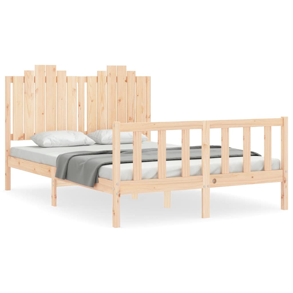 Łóżko Drewniane Brązowe Rama Łóżka Stelaż Do Pokoju Sypialni 140x200 cm