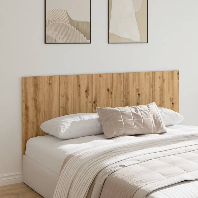Testiera In Legno Massello Di Rovere Per Letto Da 200 Cm, Larghezza 202x79 Cm, Gambe In Legno, Elegante E Robusta