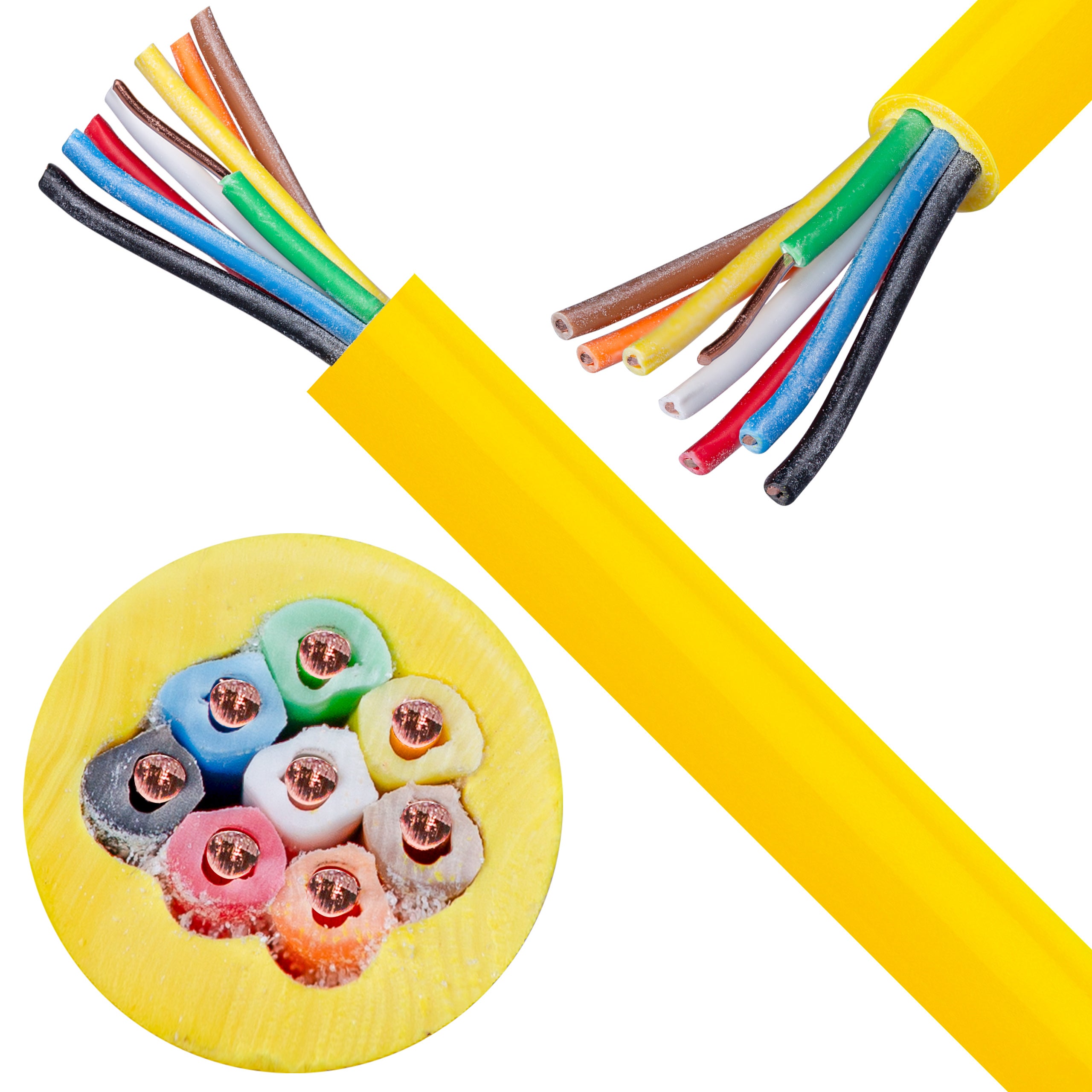 Kabel alarmowy YTDY 8x0,5mm żółty 100V domofonowy bezhalogenowy B2ca drut SATEC 500m