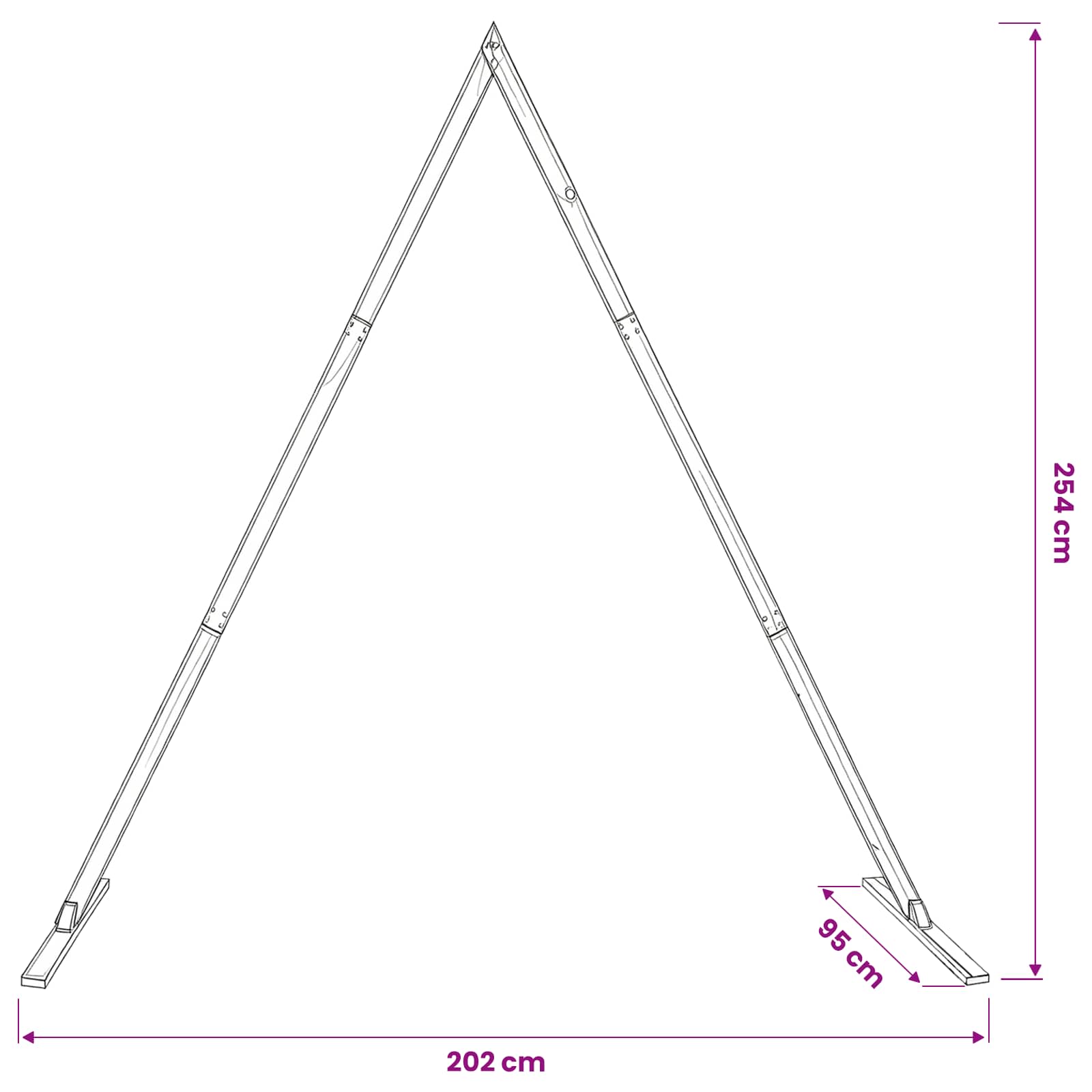 Arche de mariage Marron Clair 202 x 95 x 254 cm vidaXL - 3