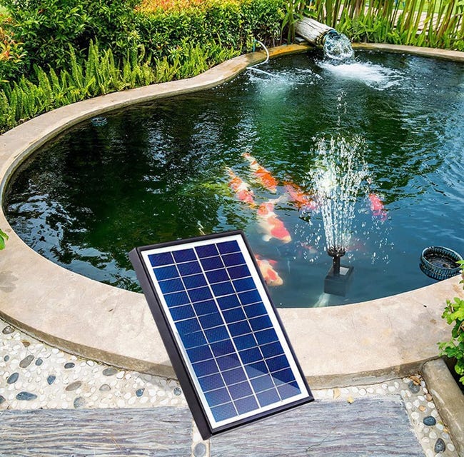 Pompe solaire pour fontaine, kit de fontaine d'extérieur à monter soi-même, 5 buses, pour bains d'oiseaux, bassins extérieurs, jardins et aquariums - 3