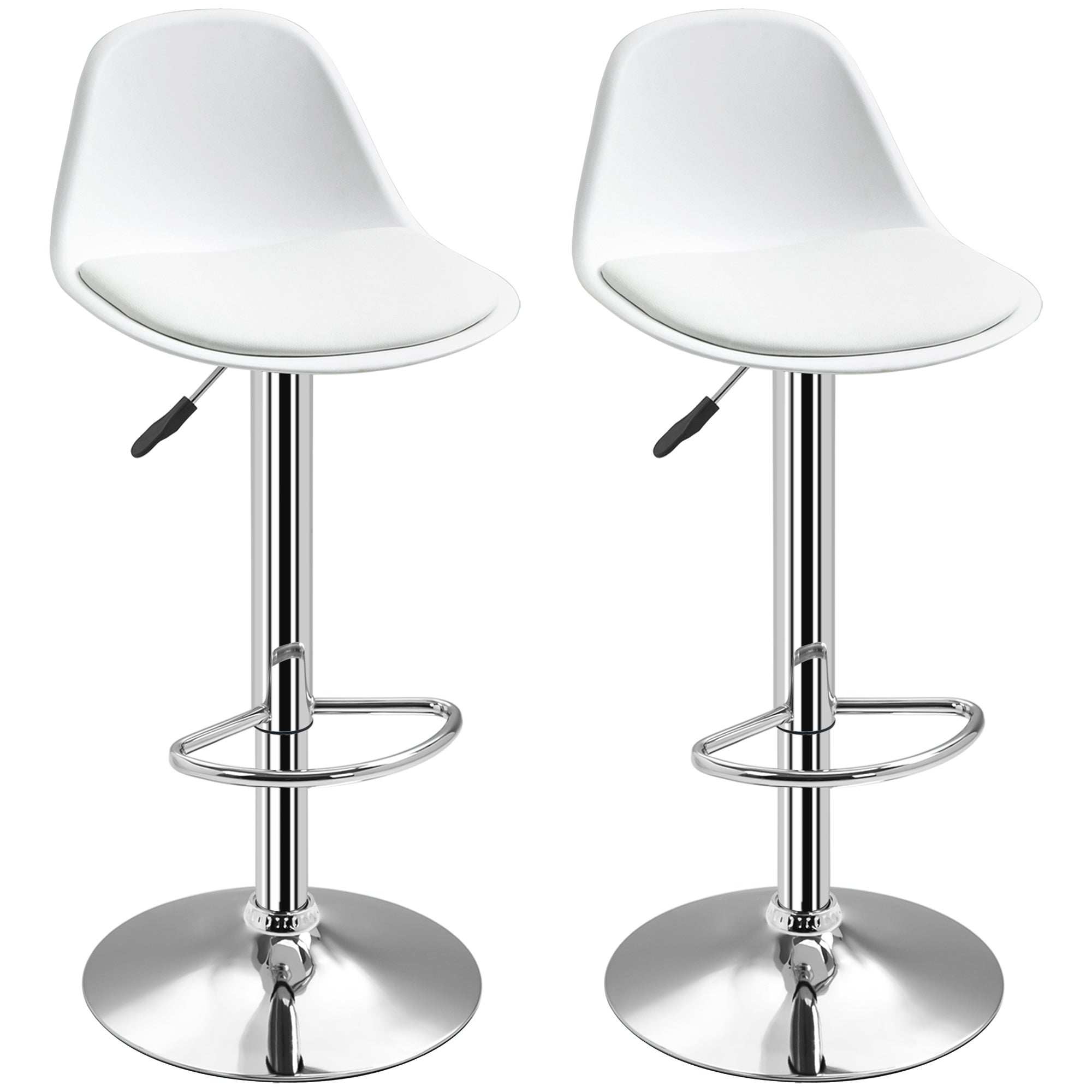 Lot De 2 Tabourets De Bar Hauts Blancs Similicuir - Neufs Sous Emballage