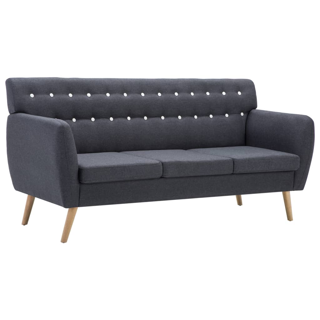 Sofá de 3 plazas | sofá de salón | sofá de descanso tapizado de tela gris oscuro 172x70x82 cm cfw30674