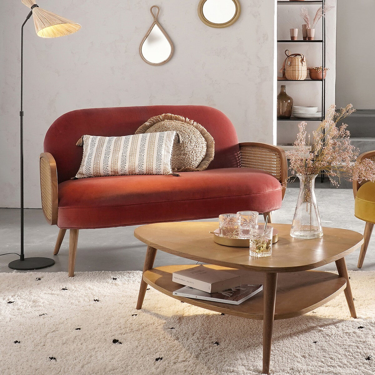 Table basse vintage, à double plateau, longueur 90 cm, QUILDA - Chêne - taille unique - 7