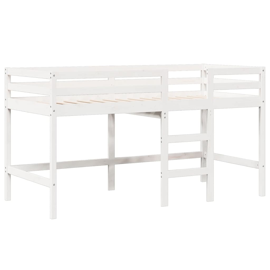 Lit haut avec toit blanc 75x190 cm bois de pin massif - 5