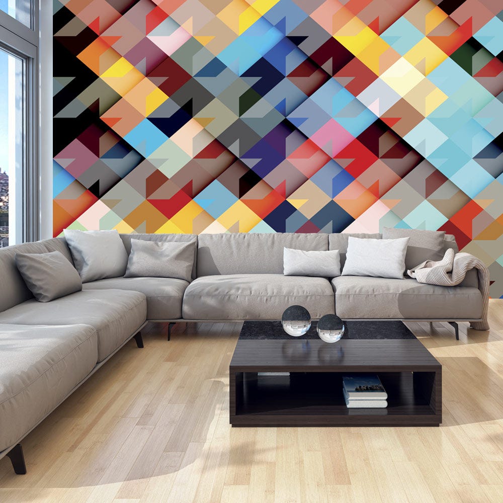 Papier peint intissé panoramique Colour Patchwork 300x210 cm | Leroy Merlin