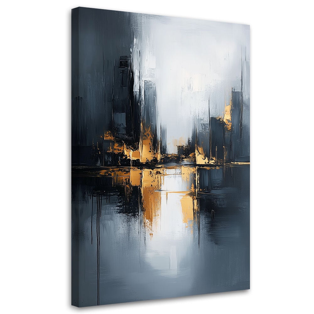 Obraz do salonu loftu abstrakcja złoty szary czarny 80x120