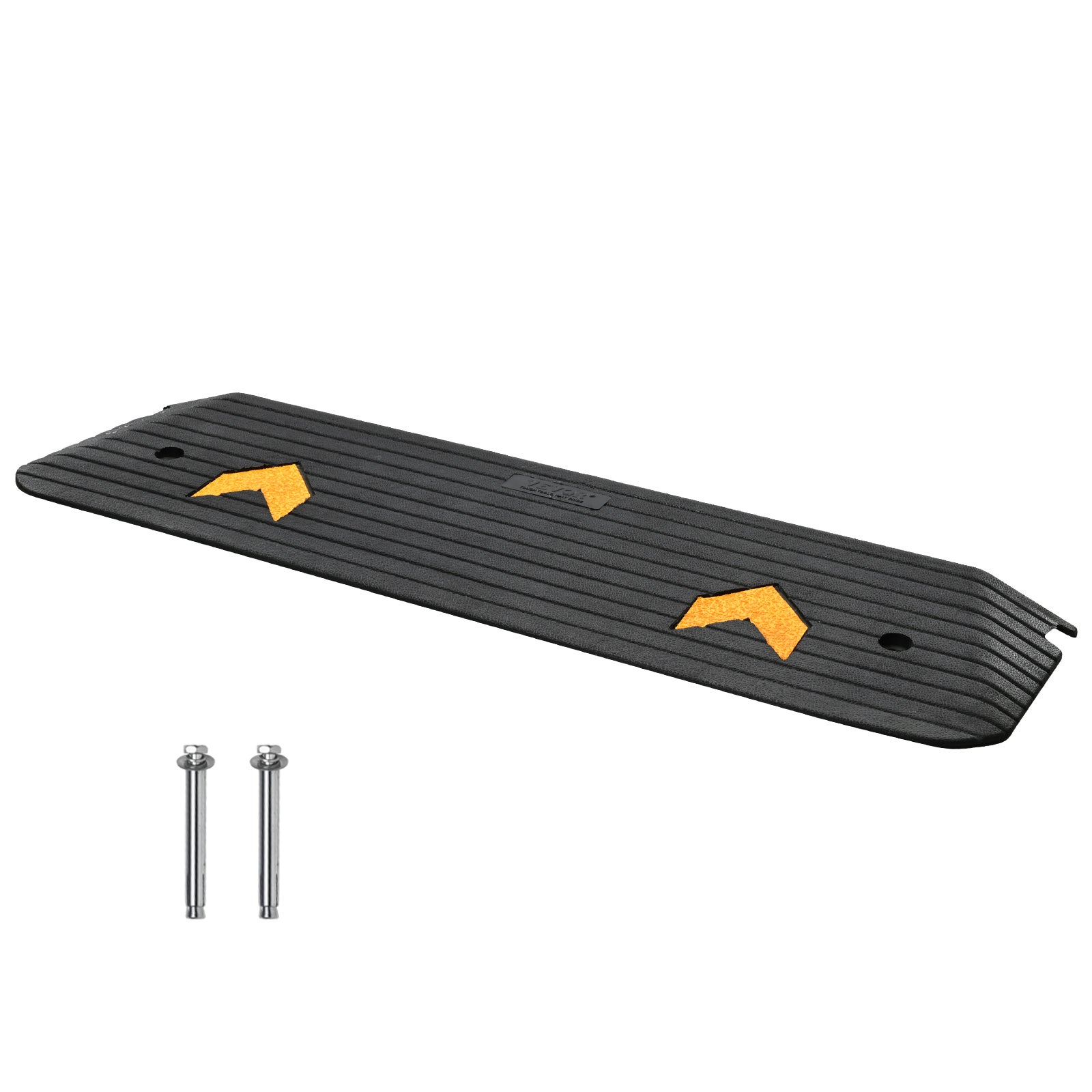 Rampa progowa drzwi z pełnej gumy rampa progowa nośność 15 ton rampa krawężnikowa z kanałem 113x24.1x2.5 cm rampa dla wózków inwalidzkich rampa VEVOR