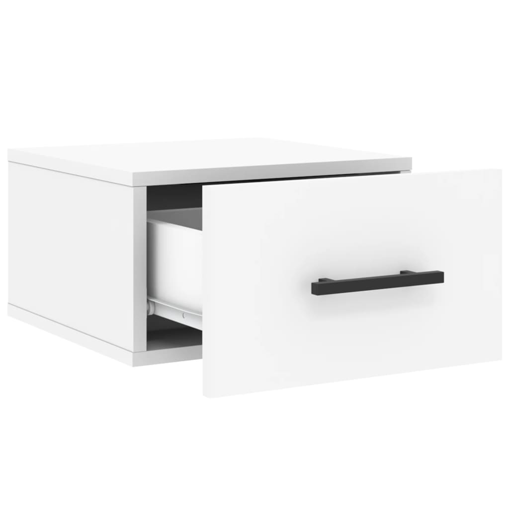 Mesita de noche de pared，Mesilla de noche flotante blanco 35x35x20 cm CFW36860 - 6