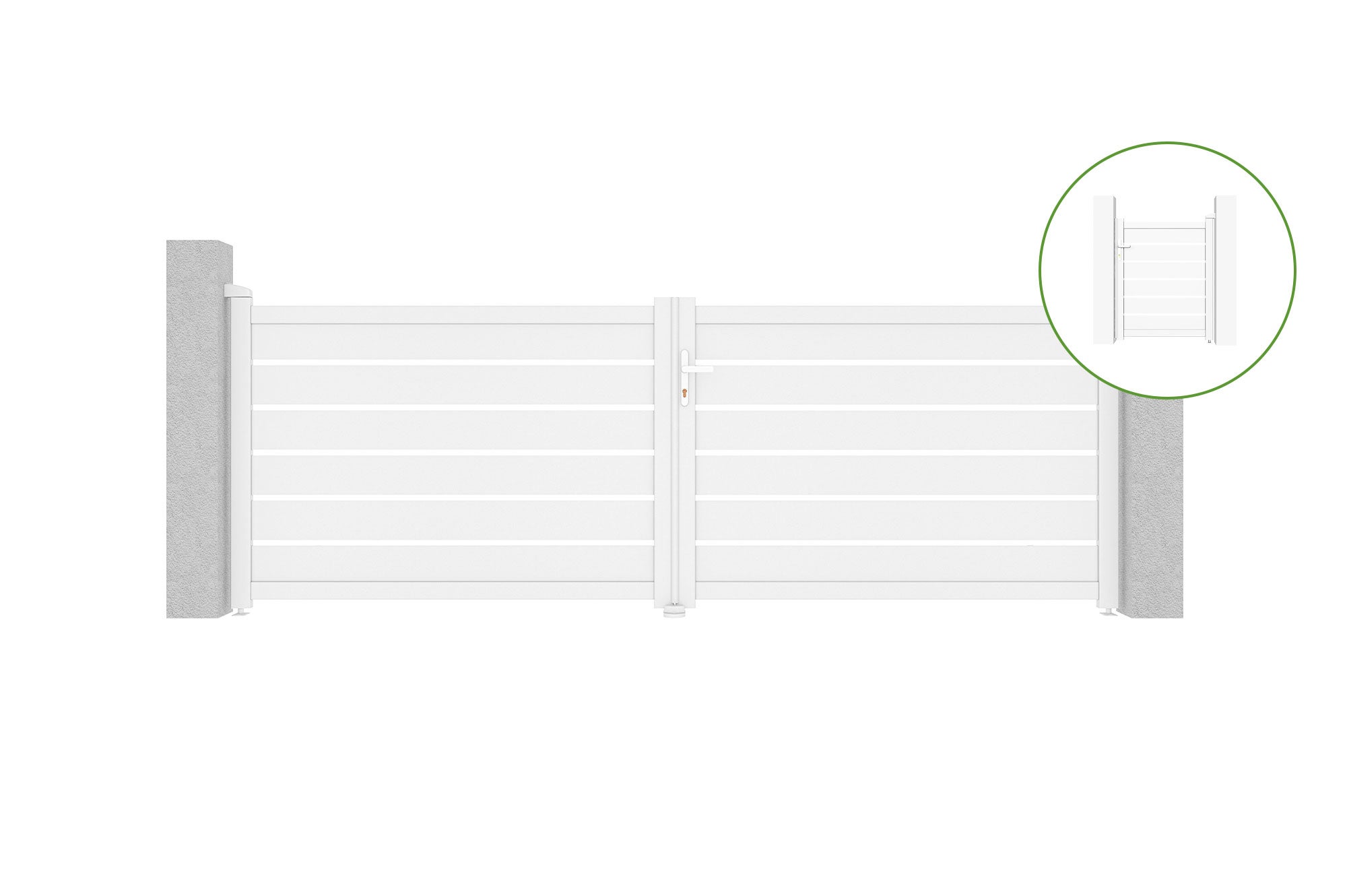 Brama skrzydłowa 3,5m VOGEL H.140cm białe aluminium + brama VOGEL H140 BIAŁA