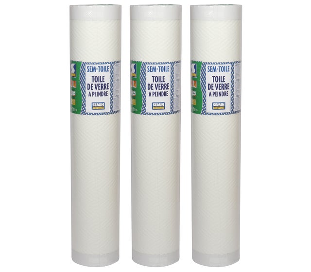 Semin Toile de verre à peindre, Motif Chevron, Lot de 3