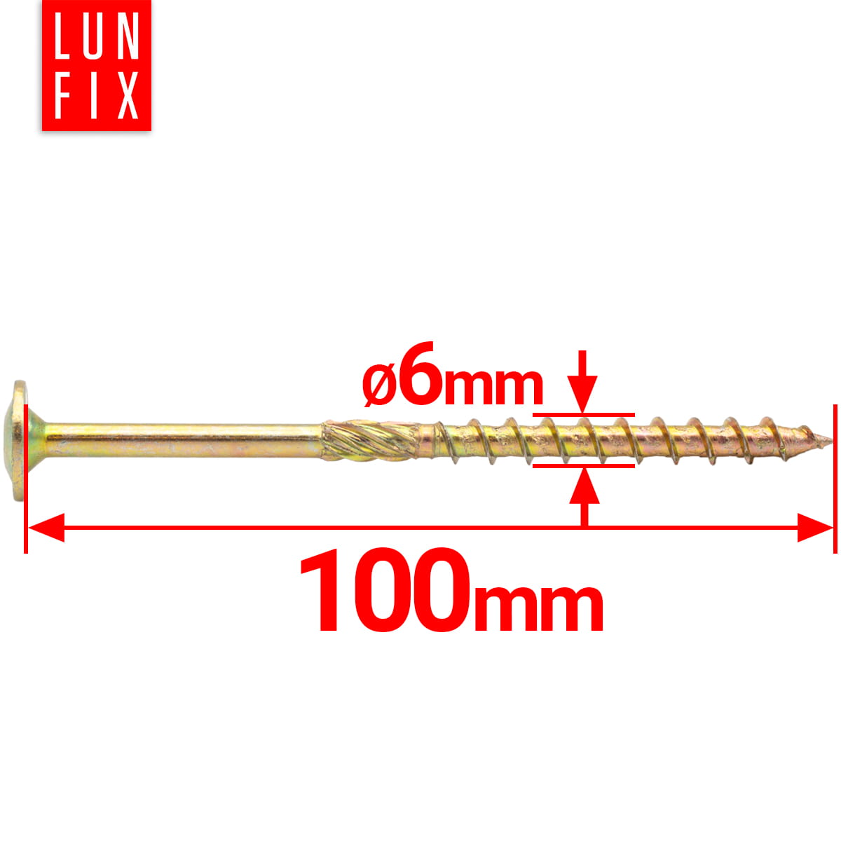 Wkręty ciesielskie z łbem talerzowym 6x100mm 50szt. - 2