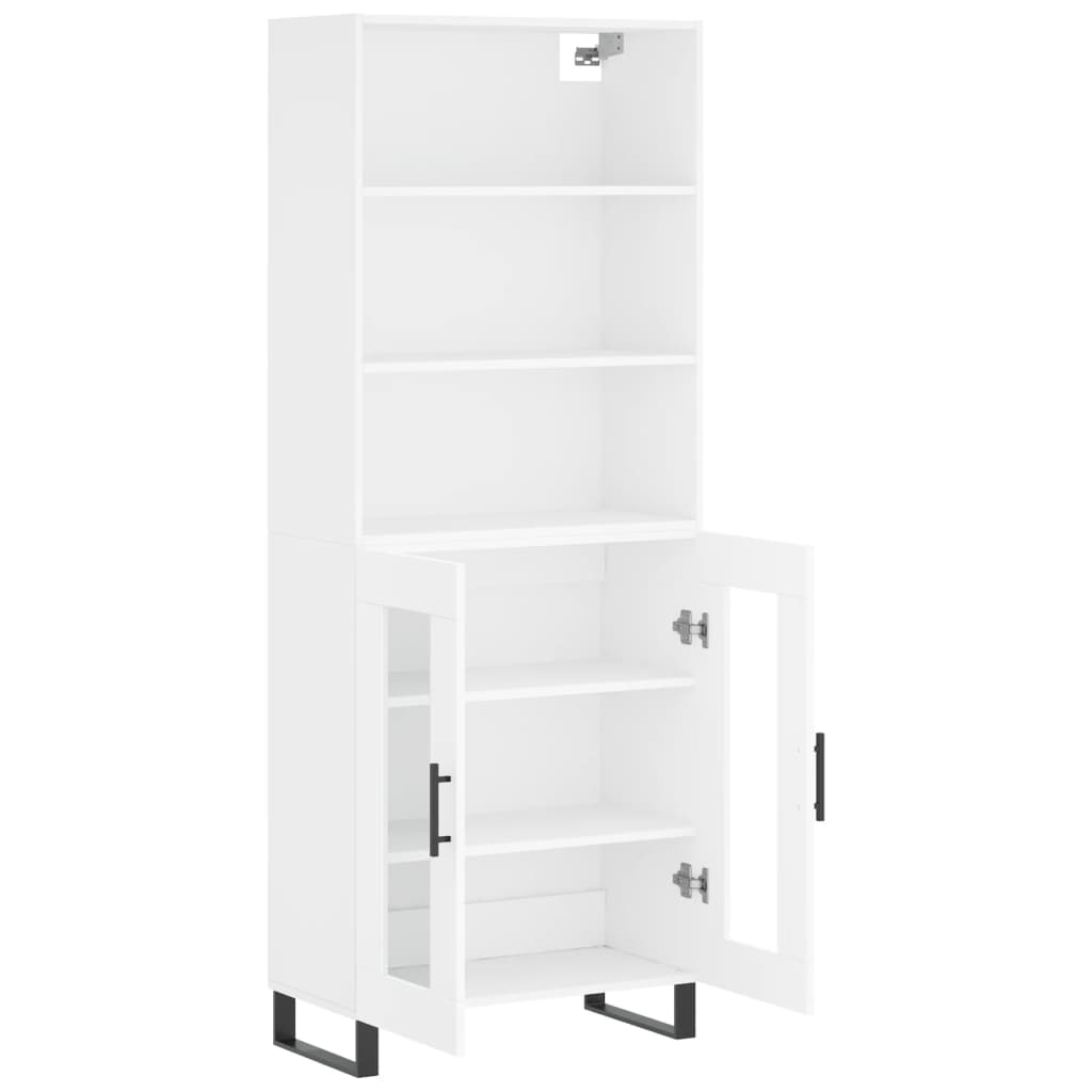 Buffet haut Blanc 69,5x34x180 cm Bois d'ingénierie - COMFORTXL - 3