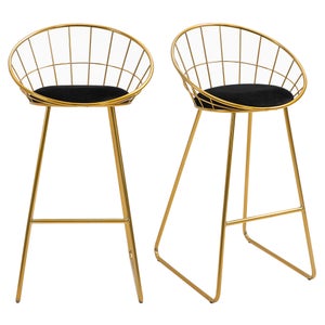 Lot de 2 tabourets de bar intérieur/extérieur en bois H76cm - NURI
