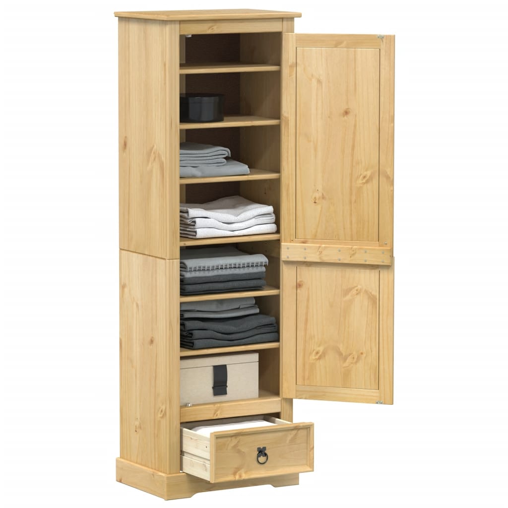 Garderobe Armoire Corona 55x38x170 cm bois de pin massif CFW53855
