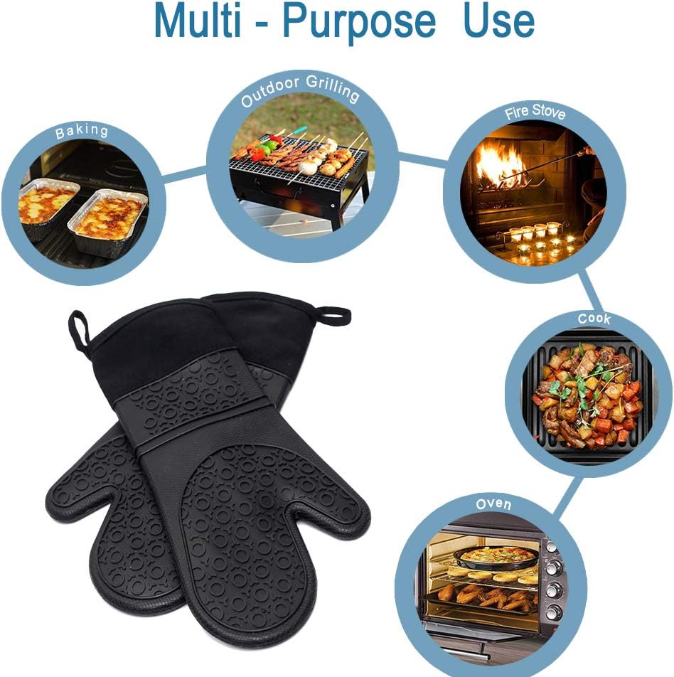 Gants de cuisine extensibles en silicone, gants de cuisine professionnels, gants antidérapants résistants à la chaleur pour la pâtisserie, la cuisine - 5