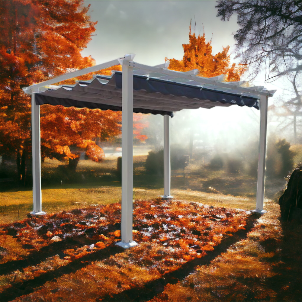 Gazebo pergola da esterno 3x4 mt in alluminio con telo in poliestere Good Summer - White - 3