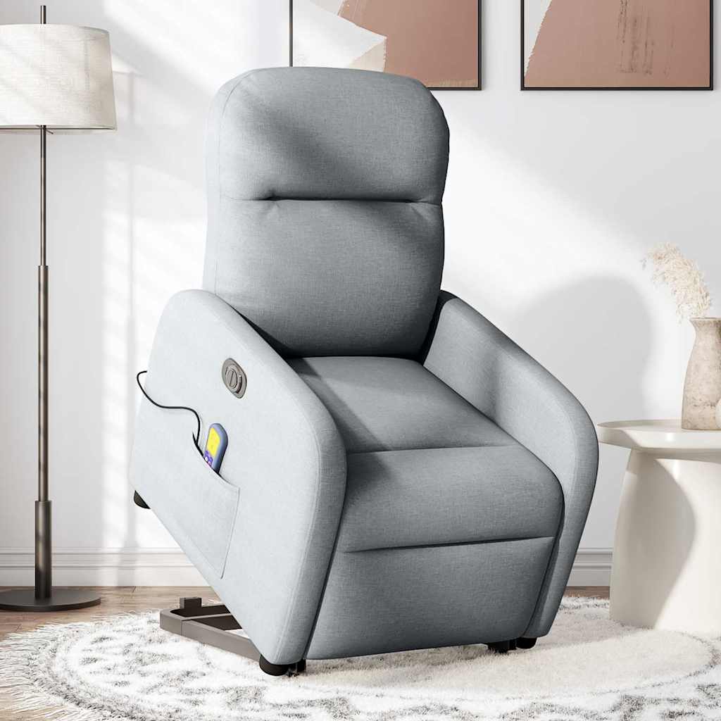 Sillón de salón | silla | sillón de masaje eléctrico reclinable elevable tela gris claro cfw887011