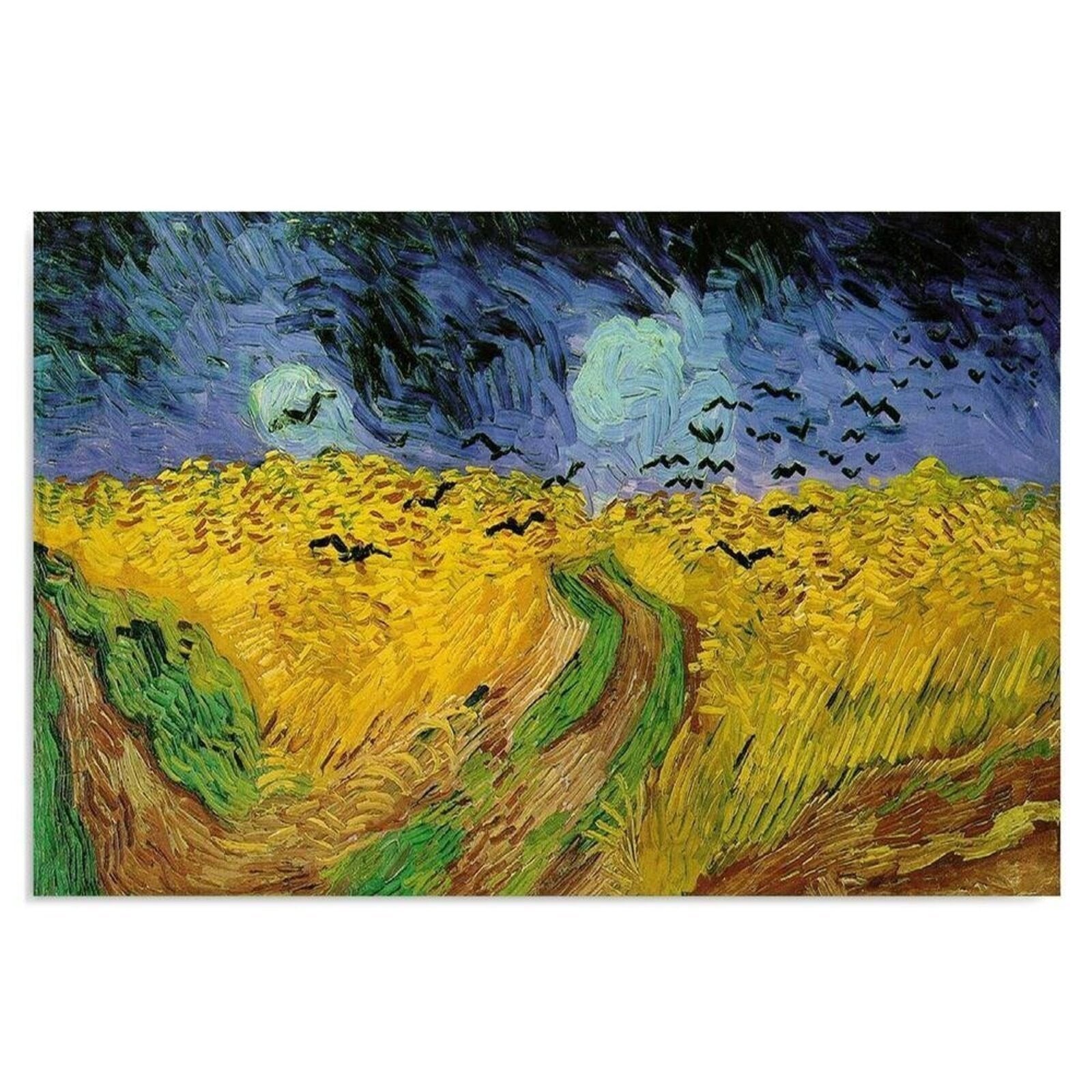 Tableau champ de blé avec des corbeaux - 70 x 100 cm | Leroy Merlin