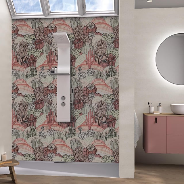 Panneau mural salle de bain hydrofuge multicouche PVC/ALU/PVC KINEDO Kinéwall Design épaisseur 3 mm 125x250 enduit beige