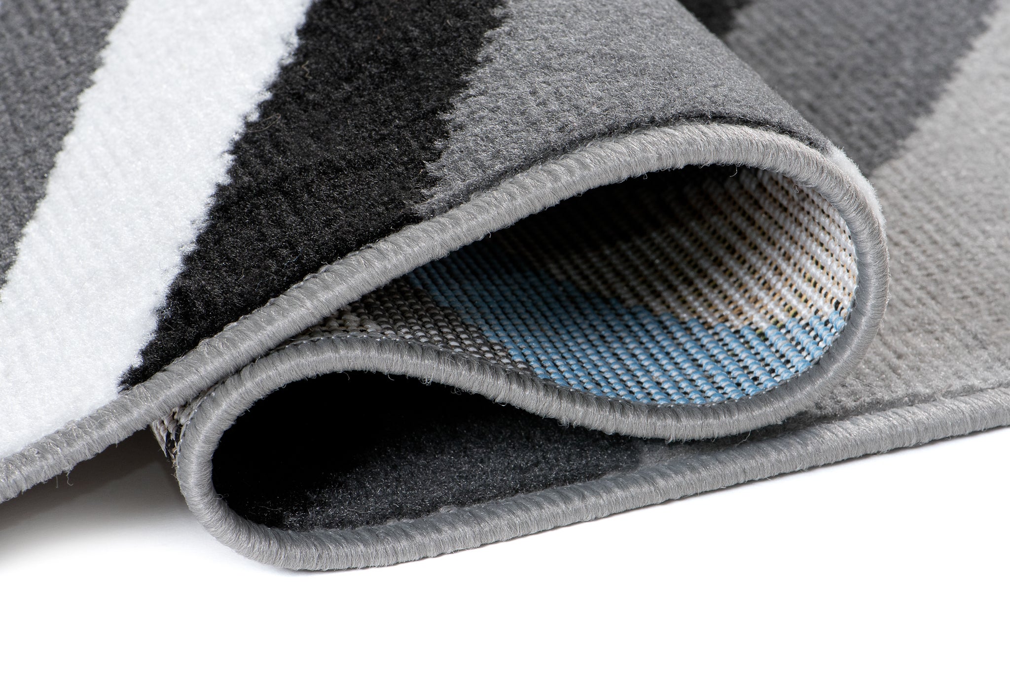 TAPISO Maya Tappeto Passatoia Corridoio Moderno Blu Grigio Nero Graffi Sottile 100 x 1300 cm - 3