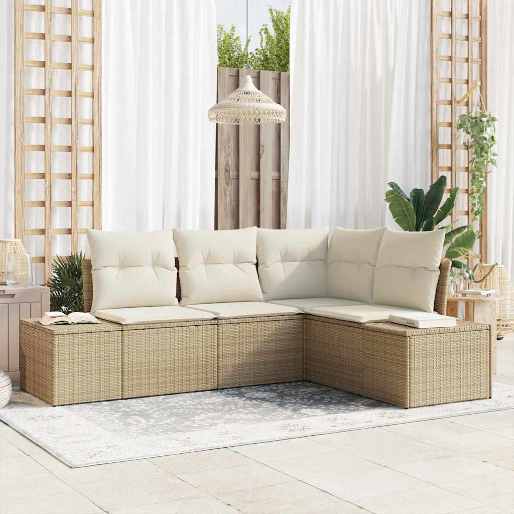 Ensemble Salon Jardin 4 Pièces KOMFOTTEU - 2 Chaises Bascule + Canapé + Table Basse, Marron
