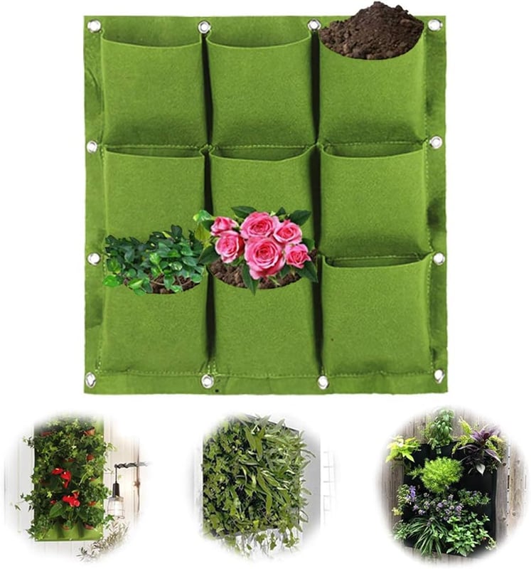 Doniczka ścienna do sadzenia roślin ogrodowych, wisząca, filcowa, wertykalna, zielona doniczka do wewnątrz i na zewnątrz