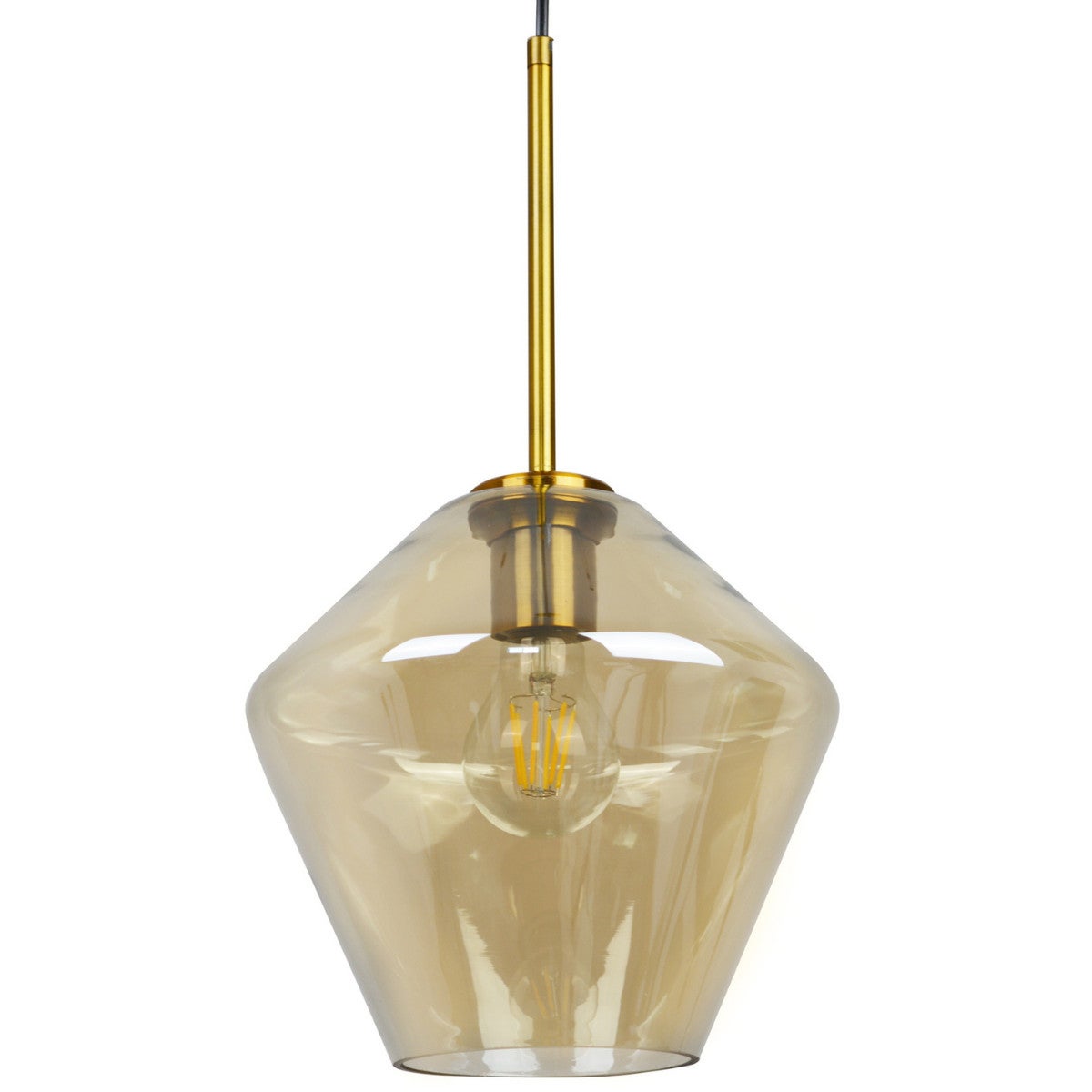 Lampa wisząca Grea bursztynowo-złota 1xE27x20W wym: 120 x 23 x 23 cm szkło Polux - 2